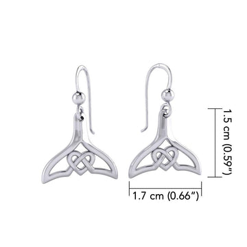 Whale Tail and Celtic Heart Silver Earrings TER2163 - Jewelry